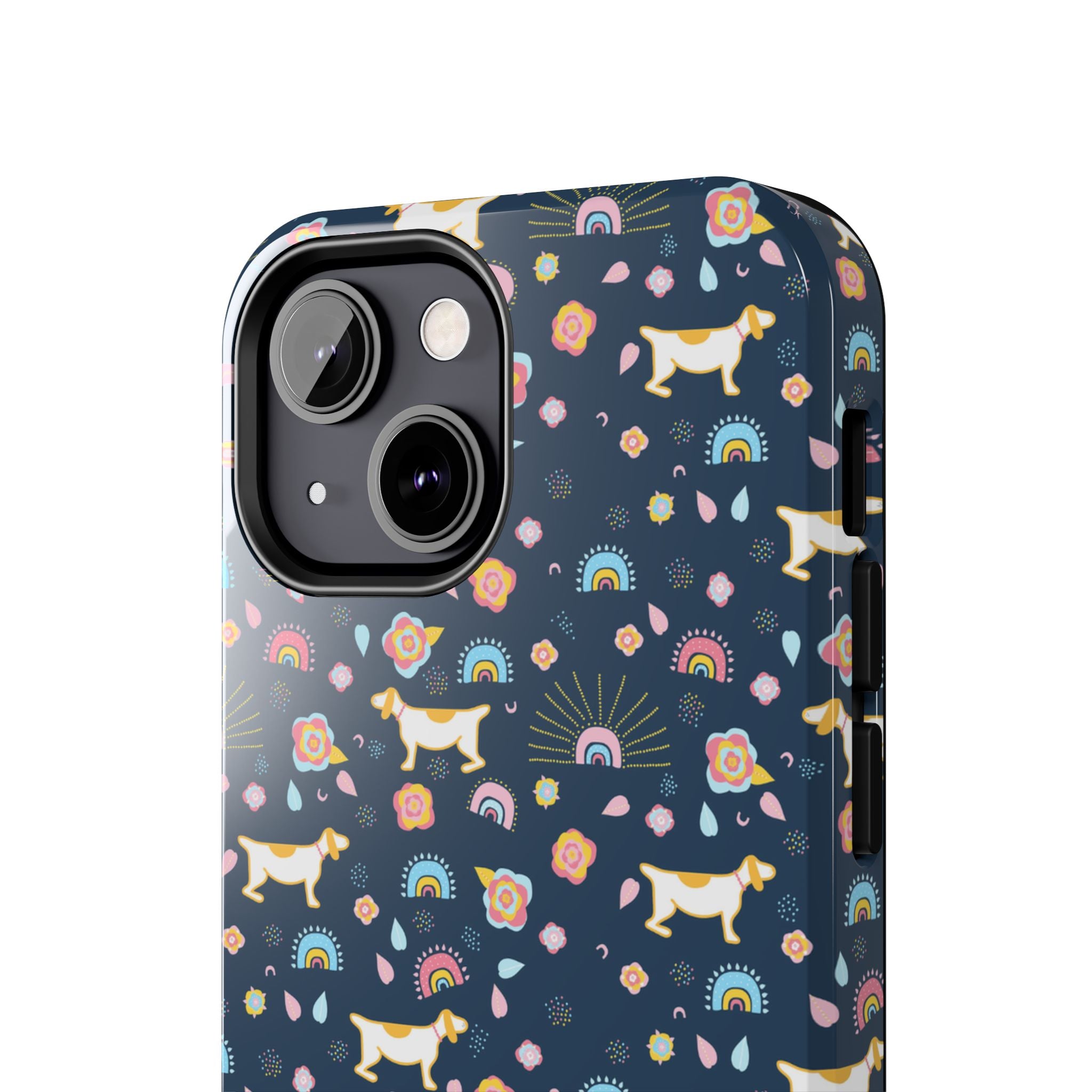Dachshund Rainbows Tough Phone Case — Cute Floral Wiener Dog Protective Cover