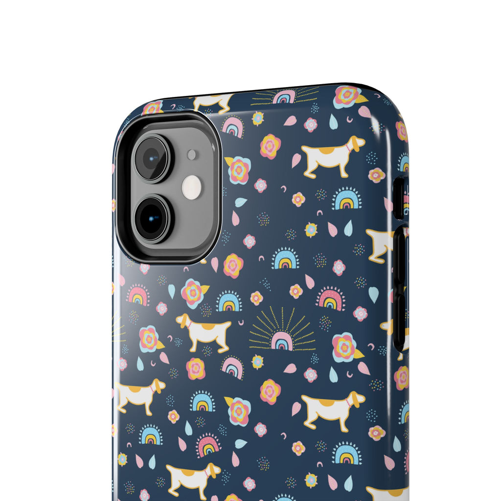 Dachshund Rainbows Tough Phone Case — Cute Floral Wiener Dog Protective Cover