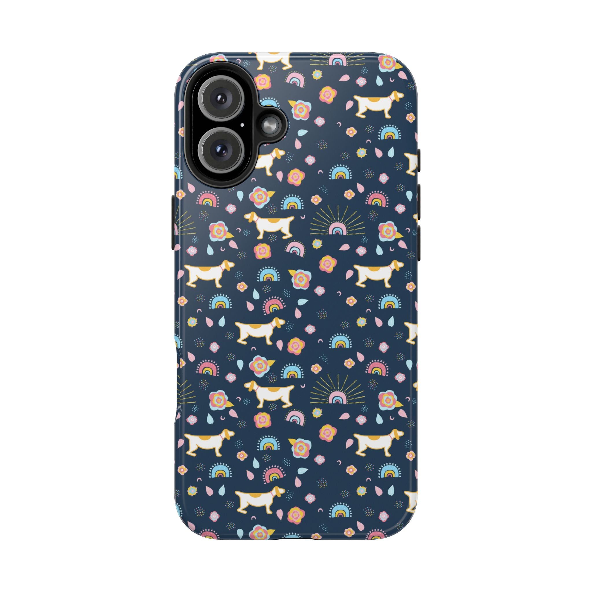 Dachshund Rainbows Tough Phone Case — Cute Floral Wiener Dog Protective Cover