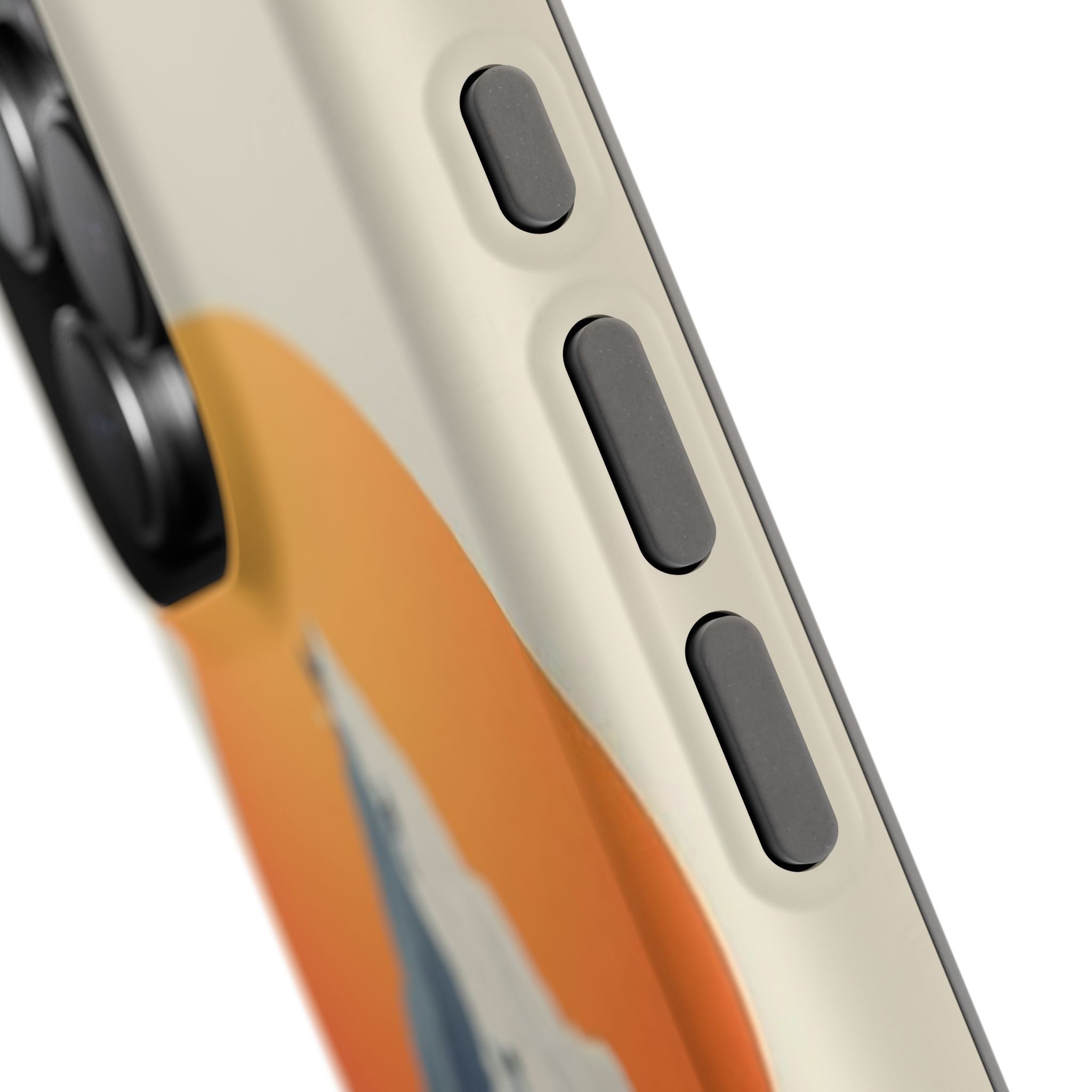 Mountain Summit Phone Case — Climbers Silhouette with Orange Sun