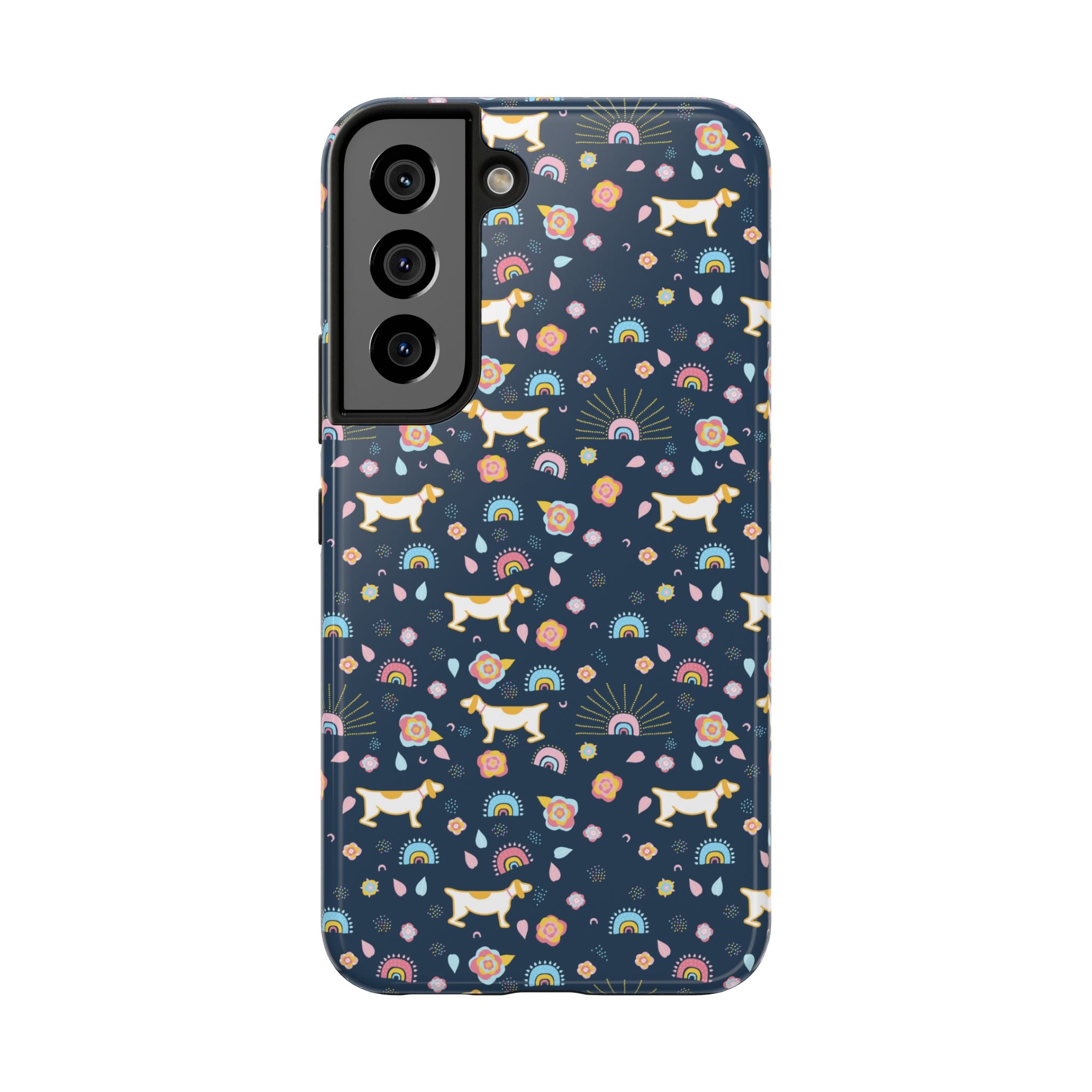 Dachshund Rainbows Tough Phone Case — Cute Floral Wiener Dog Protective Cover