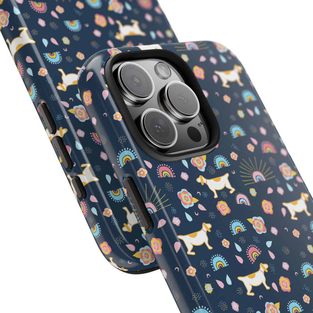 Dachshund Rainbows Tough Phone Case — Cute Floral Wiener Dog Protective Cover